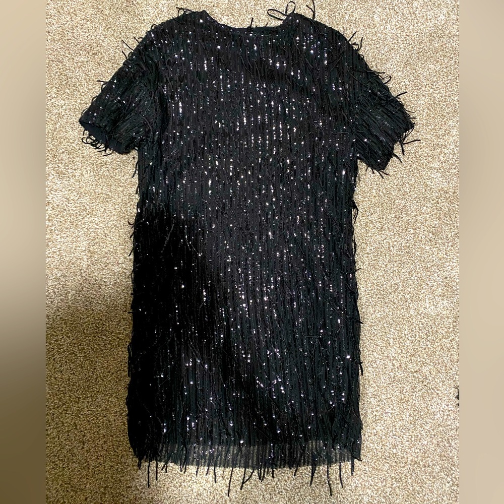 Zara black sequin mini dress